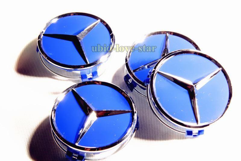 God emblem set mercedes benz blue wheel center hub 4 caps e s cl ml sl clk slk
