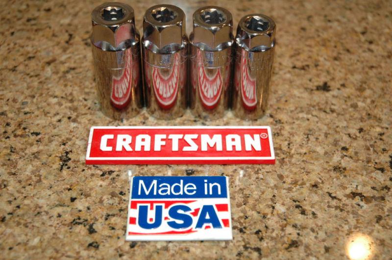 New craftsman tools-4 piece 3/8 inch drive spark plug socket set