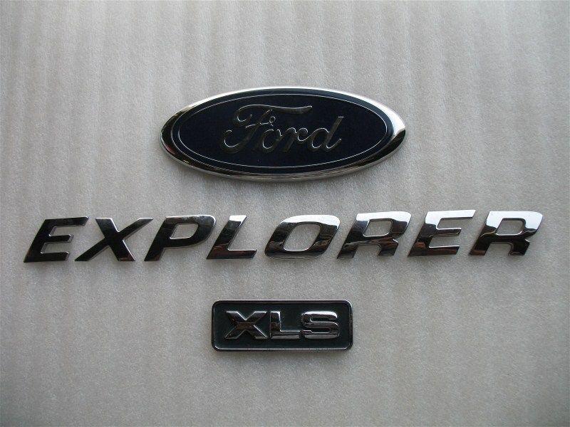 2002 ford explorer xls rear trunk chrome emblem logo decal set 02 03 04 05