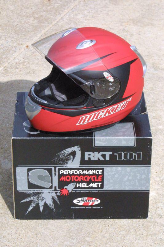 Joe rocket rkt101 solid edge red motorcycle helmet - lg - pre-owned - ex. cond.