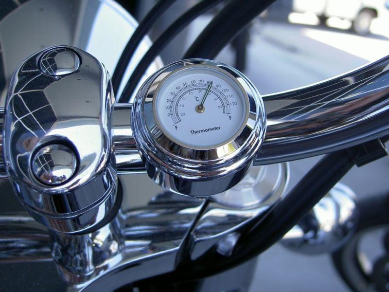 7/8'' motorcycle handlebar thermometer - white face - waterproof