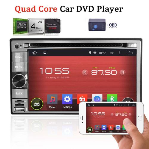 Gps navi android 4.4 hd 2din car dvd mp3 player stereo radio wifi bt+cam+obd2