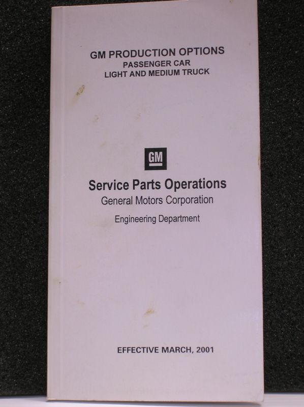 +++ gm production options 2001 --   pocket guide +++