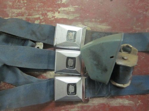 Original gm cadillac front bench seat belts deluxe 66 67 68 69 70 ae  blue 1966