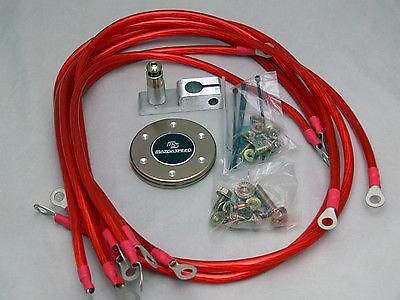 Ground wire earth grounding system kit fit mazda 8mm (red)