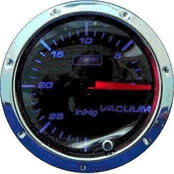 Prosport 7 color led 52mm smoke face vacuum gauge inhg