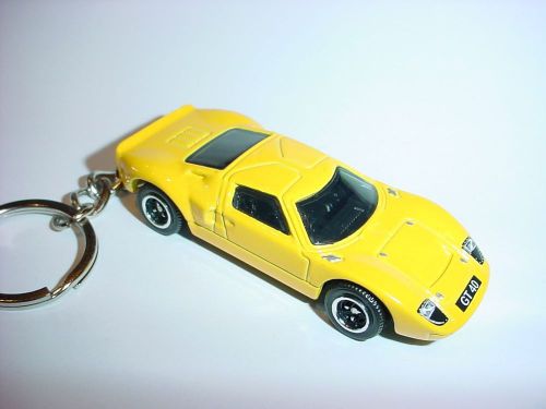 New 3d yellow ford gt40 custom keychain keyring key gt 40 hot backpack bling!!!