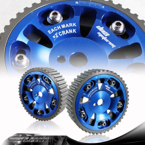 2x blue anodized aluminum cam gears for 93-01 mitsubishi mirage ls es 4g93 dohc