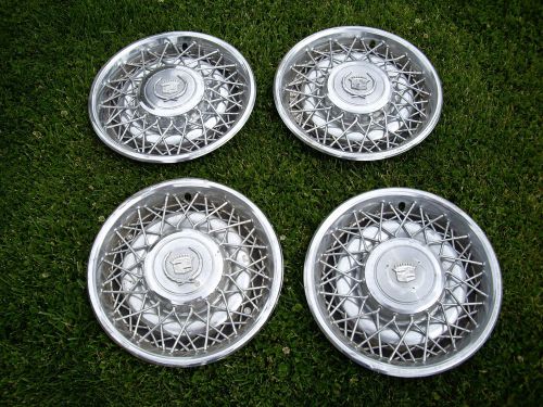 1975-85 cadillac 15&#034; hubcaps wire wheelcover seville deville fleetwood brougham