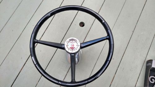 15&#034; vintage custom boat steering wheel w/ chrome housing assembly