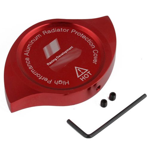 Universal high performance aluminum radiator protection add-on cap cover red