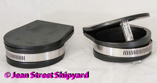 Pair of 3 inch marine thru hull wet exhaust flapper cover backflow guard valve