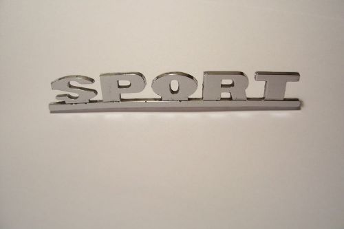 1966-73 fiat 124 sport &amp; coupe emblem &#034;sport&#034; badge chrome metal nameplate