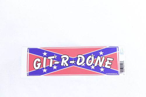Git-r-done red white blue flag bumper sticker 2.75&#034; x 7.5&#034;