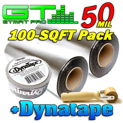 Gtmat pro 50mil 100sqft bulk pack car audio sound deadener+ dynatape + roller