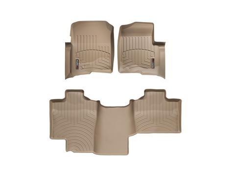 Weathertech custom fit tan floor liner set 2004-2008 ford f-150 extended cab