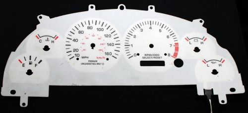 160mph glow dash gauge indiglo white face new for 1999-2000 ford mustang cobra