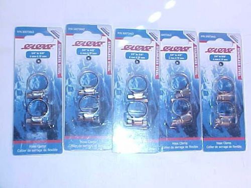 Lot of 5 packs seasense stainless hose clamps 1/4&#034; to 5/8&#034; you get 10 clamps