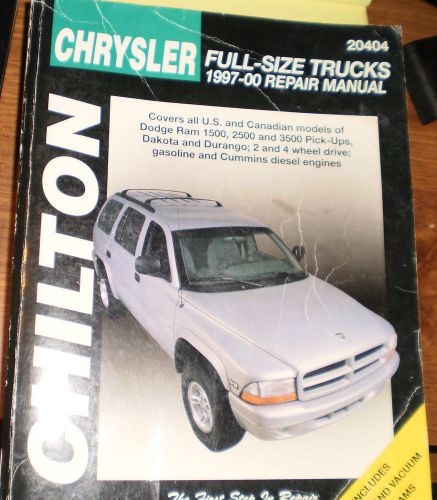 Dodge 1/2,3/4.1 ton pickup,dakota,durango,2 &amp; 4wd 1997-2000 repair manual