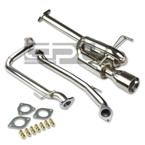 J2 crz zf1 stainless 2&#034; in/outlet stainless catback exhaust twin loop muffler