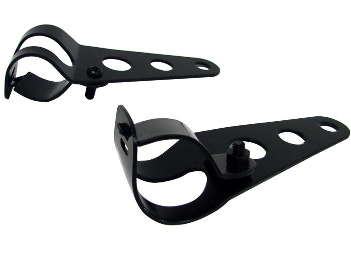 Black headlight mount brackets fork ears for honda cb650 cb750 cafe racer bobber