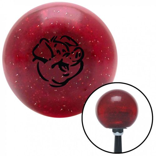 Black pig red metal flake shift knob with 16mm x 1.5 insertgrip style rack