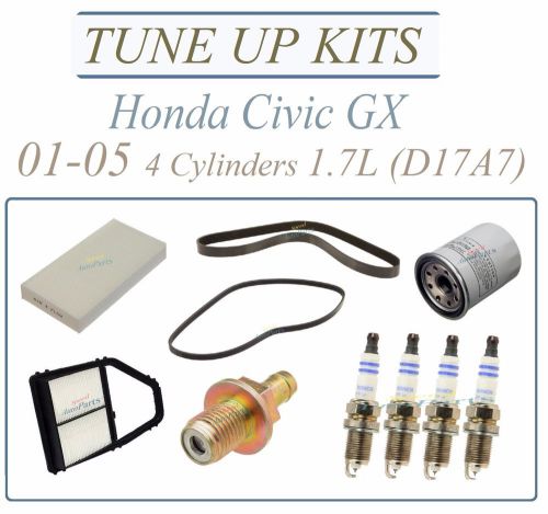 Tune up 01-05 honda civic gx 1.7l4: spark plugs air cabin oil filters belts pcv