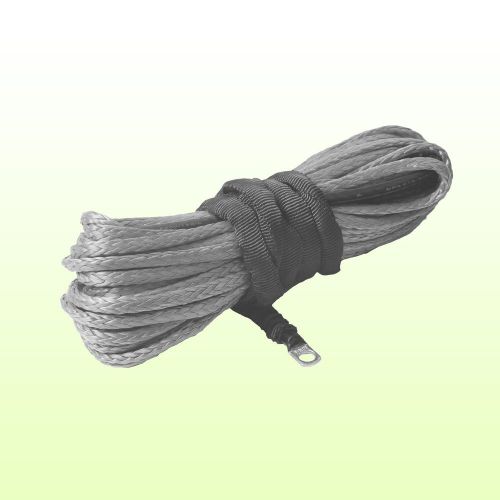 Hug flight 3/16&#034; x 50&#039; gray synthetic winch line cable rope with sheath atv utv