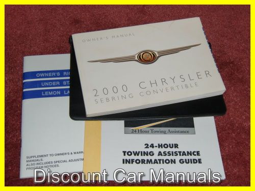 ★★ 2000 chrysler sebring convertible owners manual set 00!! ★★