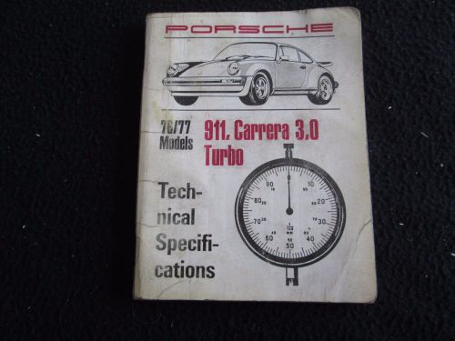 1976 1977 porsche 911 carrera 3.0 930 turbo technical specification book catalog