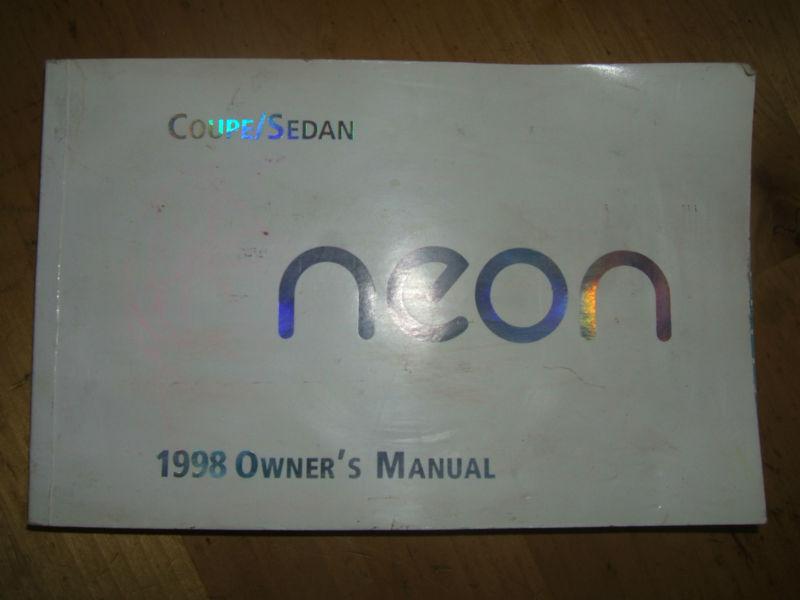 1998 dodge neon owners manual