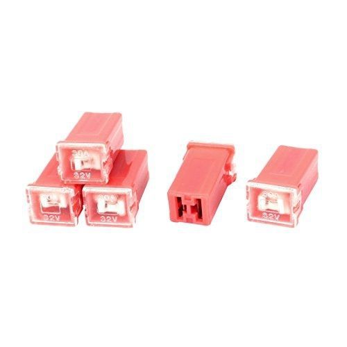 Uxcell auto car straight female terminals link pal fuse 30a 32v red 5 pcs