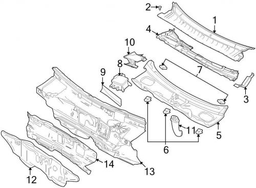 Ford oem cowl grille panel 8g1z5402010a image 5