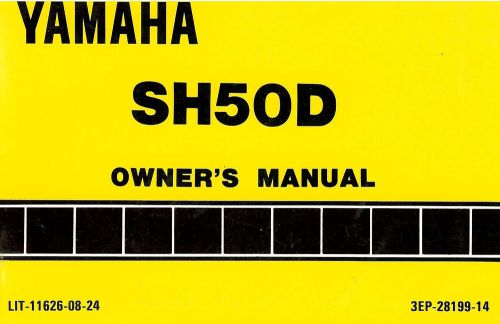 1992 yamaha sh50 razz 50 scooter owners manual -sh 50 d-yamaha-sh50d