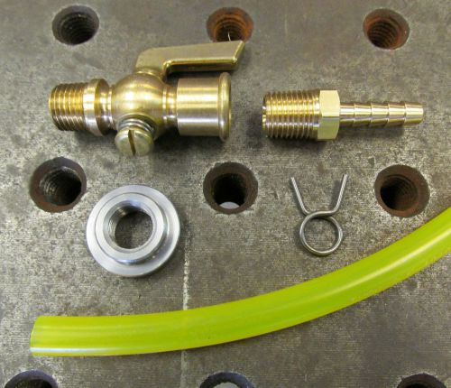 Brass petcock fuel hose kit gas stop cock needle valve 1/4 npt motorcycle harley