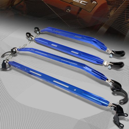 For 1988-1995 honda civic/crx blue aluminum front+rear+upper+lower strut bar 4pc