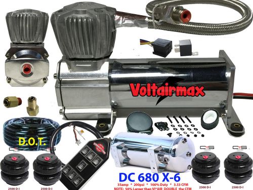 Voltairmax dc680c 200psi air compressor 3.53cfm 7switch/bags/stainless tank