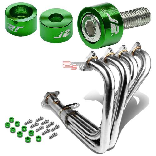 J2 for integra dc2 b18 exhaust manifold racing header+green washer cup bolts