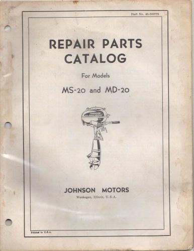 1941-1942 johnson outboard motor p/n 43-300779 parts manual (804)