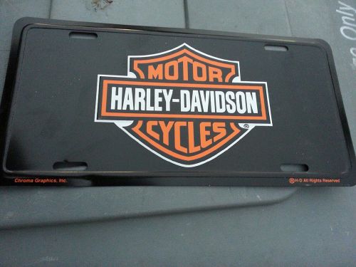 Harley davidson motorcycles black licensed aluminum metal license plate sign tag