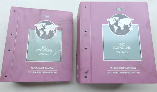 1997 ford econoline e-series van factory service shop repair manuals 2 binders