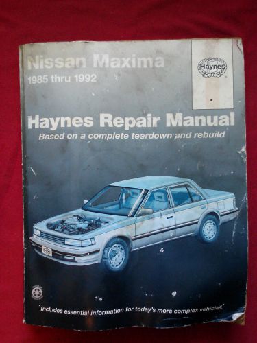 Haynes repair manual nissan maxima 1985 - 1992