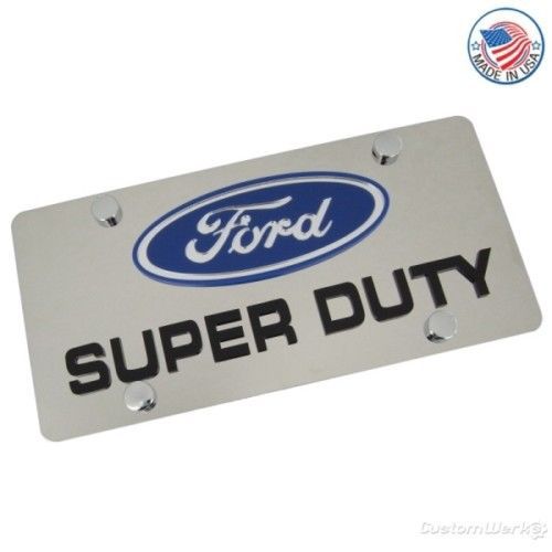 Ford blue logo + super duty name badge license plate