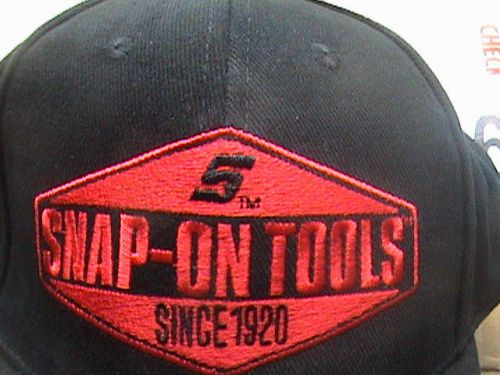 Snap on black cap hat embroidered logo front since 1920