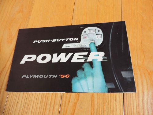 1956 plymouth push button power flite sales folder brochure dealer advertisement
