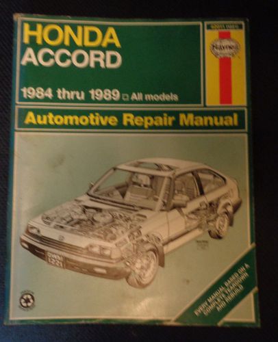 Haynes repair manual honda accord 1984 thru 1989 all models