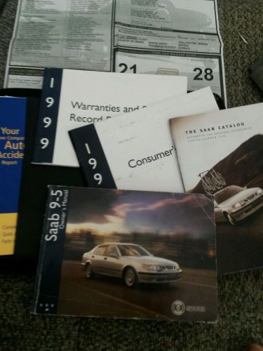 1999 saab 9-5 owners manual and booklets with  case