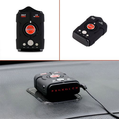 Car auto vehicle speed radar detector 16 band led display anti radar detector v8