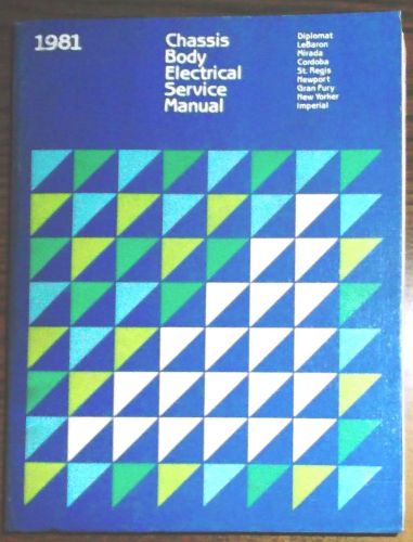 1981 chrysler plymouth dodge imperial car service shop repair manual 81 oem
