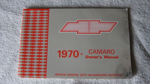 1970 chevrolet camaro rs ss z28 gm owners manual part # 3996653